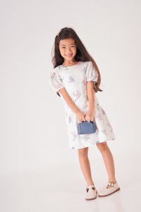 Kids' Evalon Dress in Reunion White Print