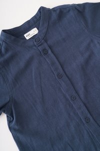 Kids' Oliver Mandarin Collar Shirt in Navy