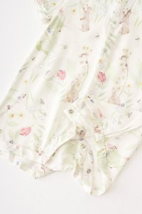 Kids' Jaime Mandarin Collar Romper in White Print