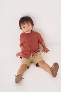 Kids' Oliver Mandarin Collar Shirt in Brick