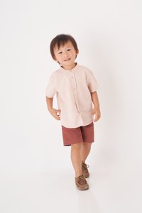 Kids' Oliver Mandarin Collar Shirt in Pink