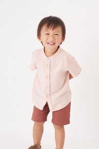 Kids' Oliver Mandarin Collar Shirt in Pink