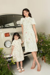 Kids' Sonia Qipao in Whimsical Garden Print