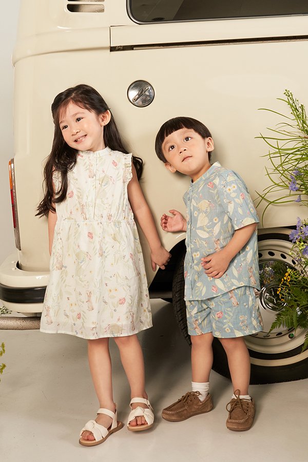 Kids' Petal Mandarin Collar Dress